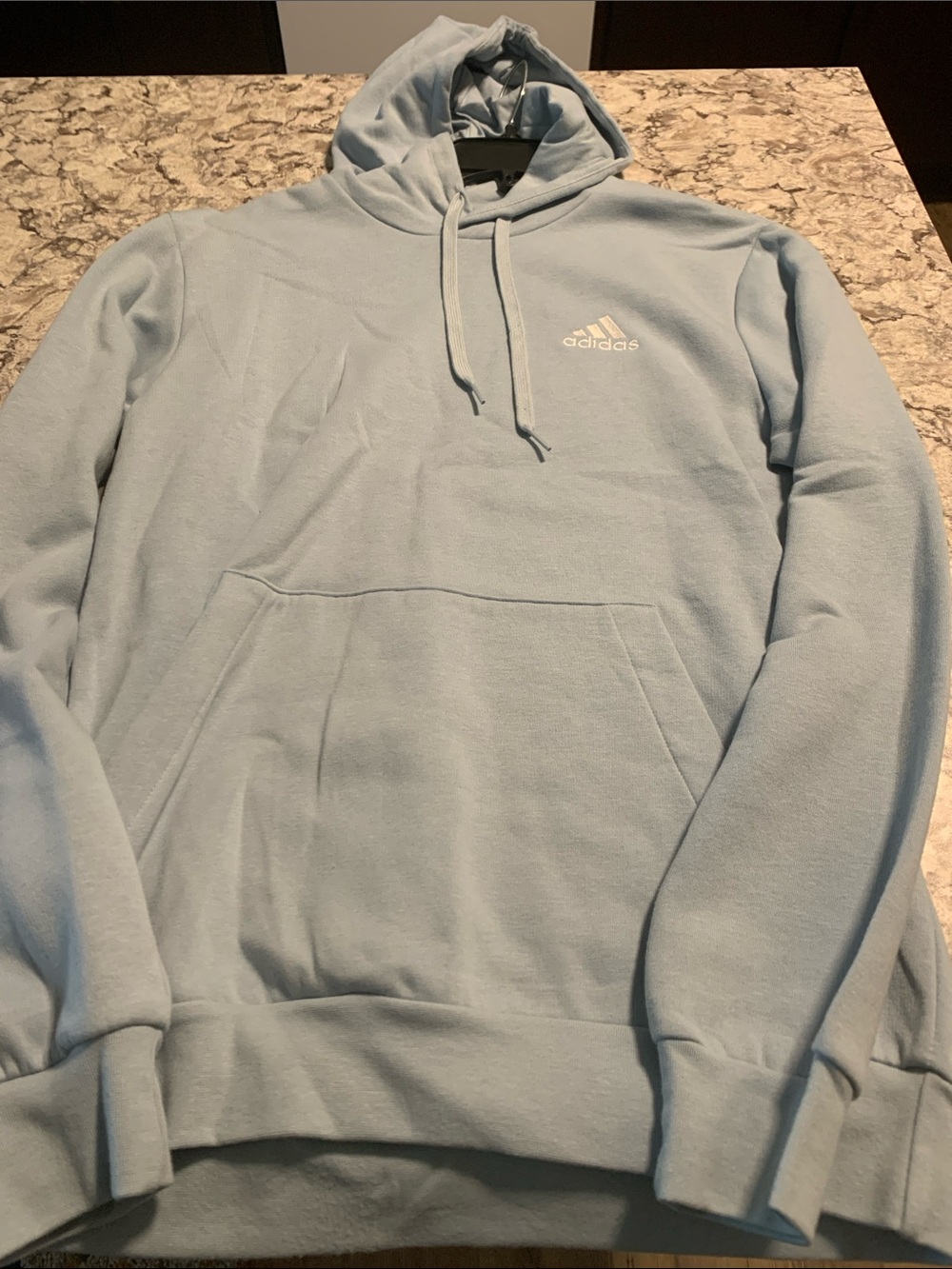 adidas Light Blue Women’s Pullover Hoodie with Logo